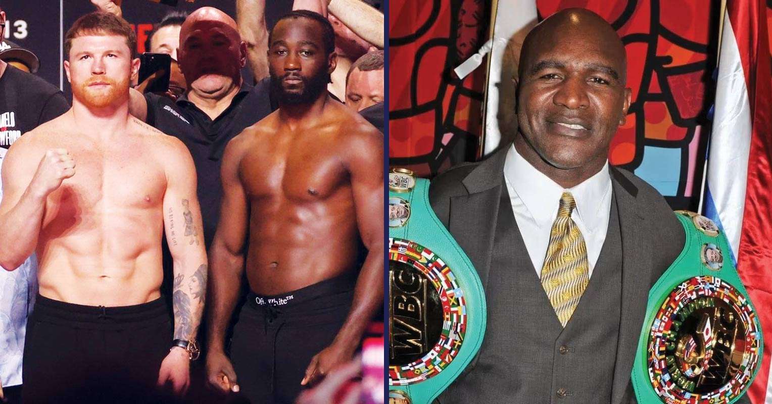 Evander Holyfield Changes Canelo vs Terence Crawford Prediction After Watching Them On The Scales