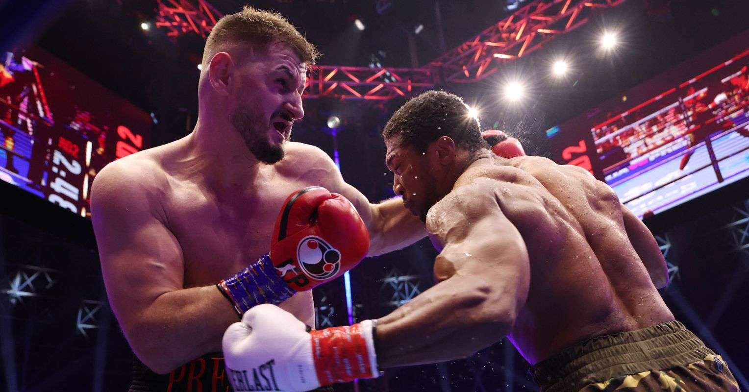 Anthony Joshua and Kristian Prenga